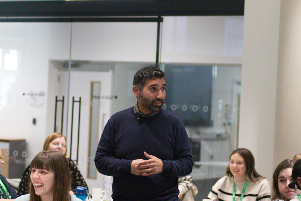 Baasit Siddiqui delivering workshop